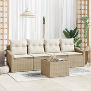 Set di divani con cuscino 5 pcs Beige e Crema polyrattan 3346591