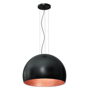 Lampada a sospensione nera interno rame Ø60 E27 Luminex