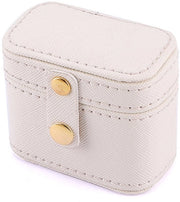 Mini cassettino per gioielli da viaggio, semplice cassetto per collane, orecchini e anelli - bianco