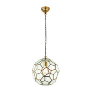 Lampada a sospensione Miele ottone antico vetro E27 Endon