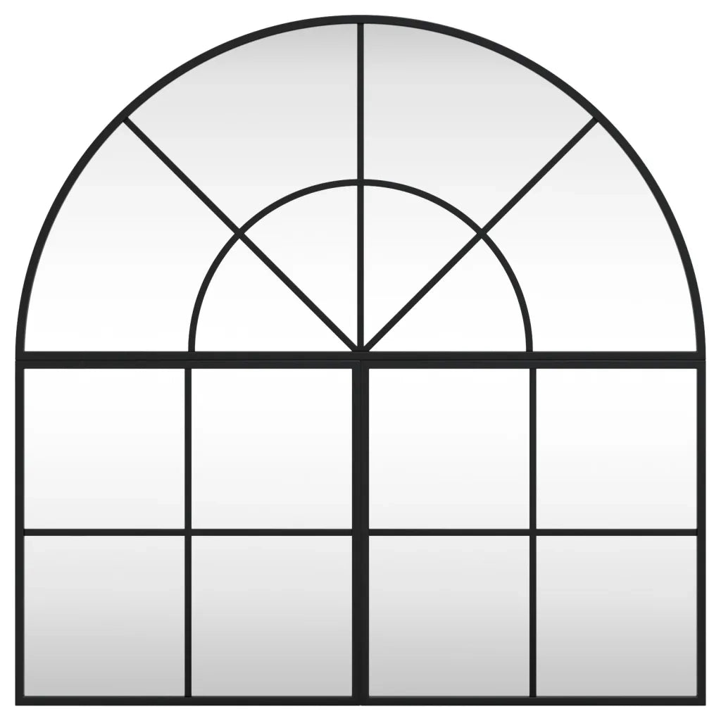 Specchio da Parete | Specchio decorativo Nero 80x80 cm Arco in Ferro