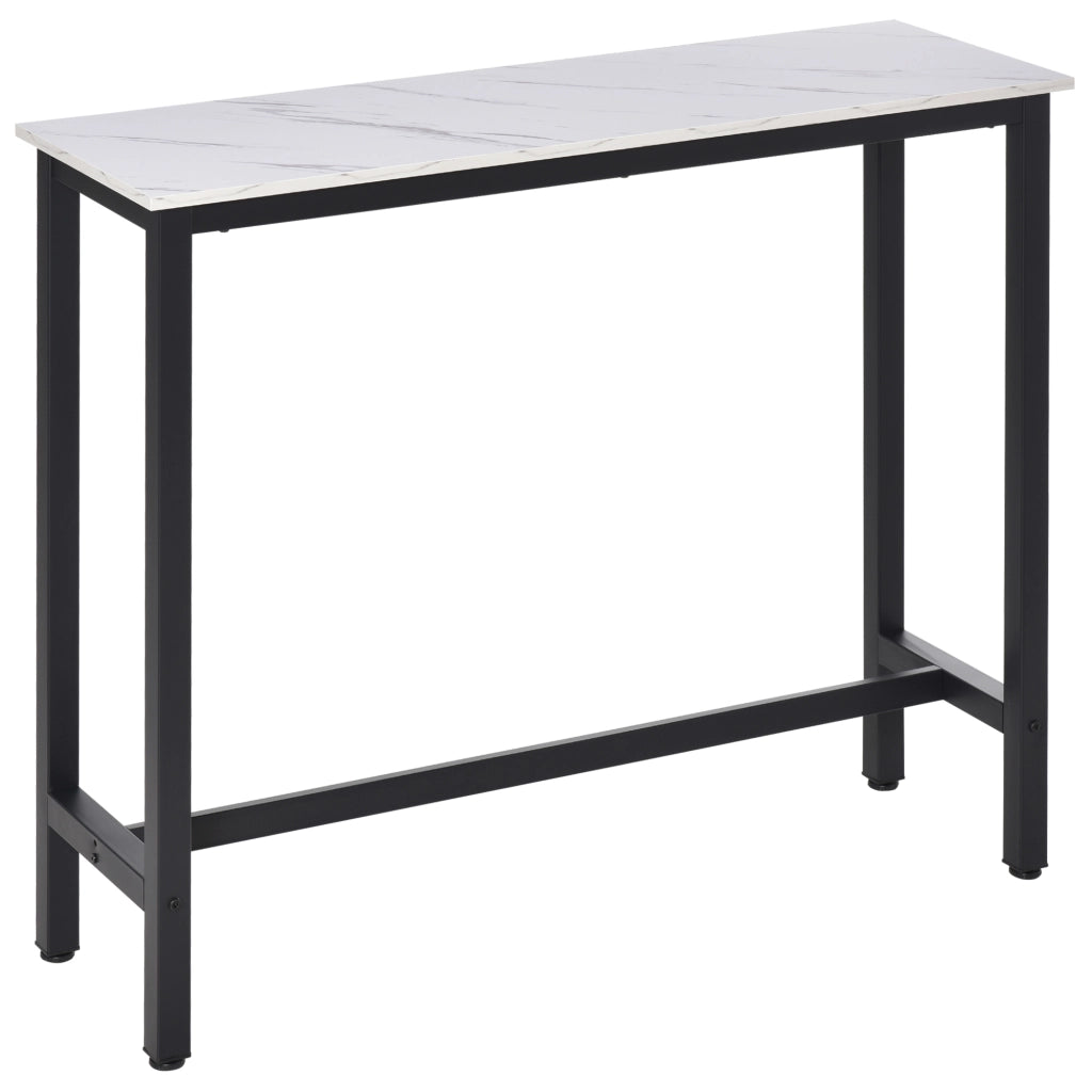 Tavolo da Bar ¨C Minimal ¨C Bianco Effetto Marmo 120x40x100