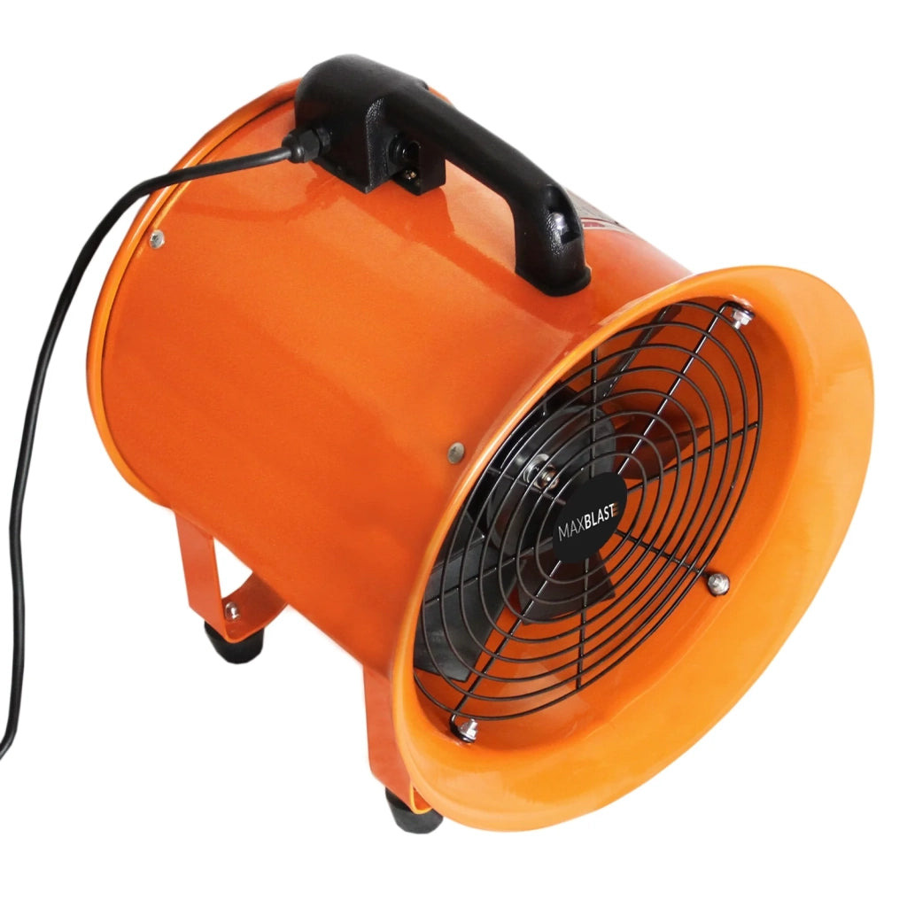 Ventilatore Estrattore Aria Industriale con Tubo Dotto Aspira Polveri e Fumo o Soffia Aria Pulita Ventola Reversibile - 250mm - Dotto 12m