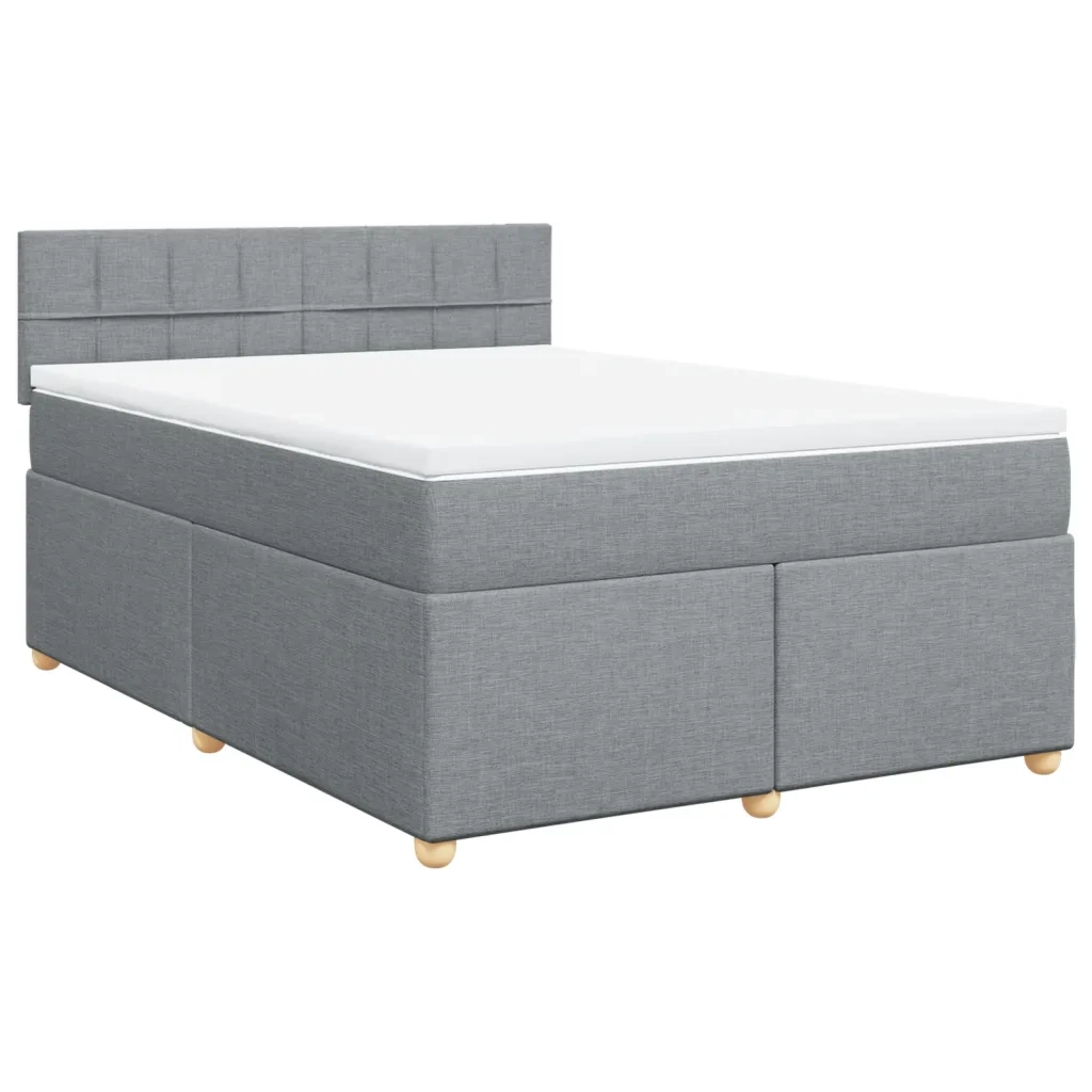 Giroletto a Molle con Materasso Grigio Chiaro 140x200cm Tessuto 3286703