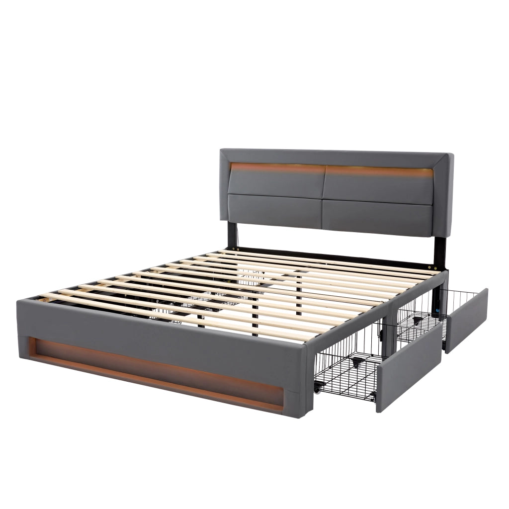 letto capitonné pu grigio 140 x 190 cm