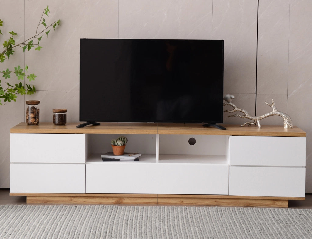 Cassettiera per TV bianca in MDF; 180 cm