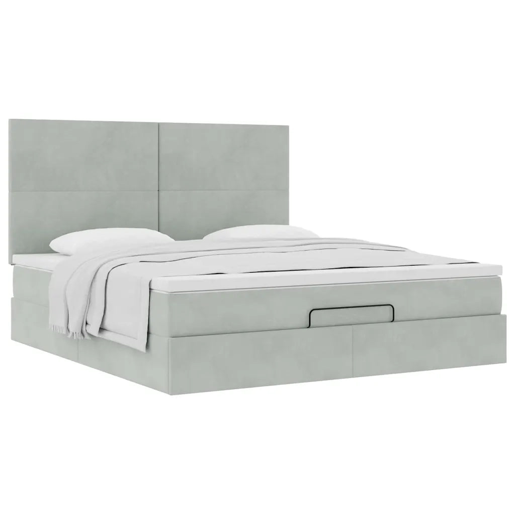 Struttura Letto Pouf con Materassi 180x200 cm Velluto 3313415