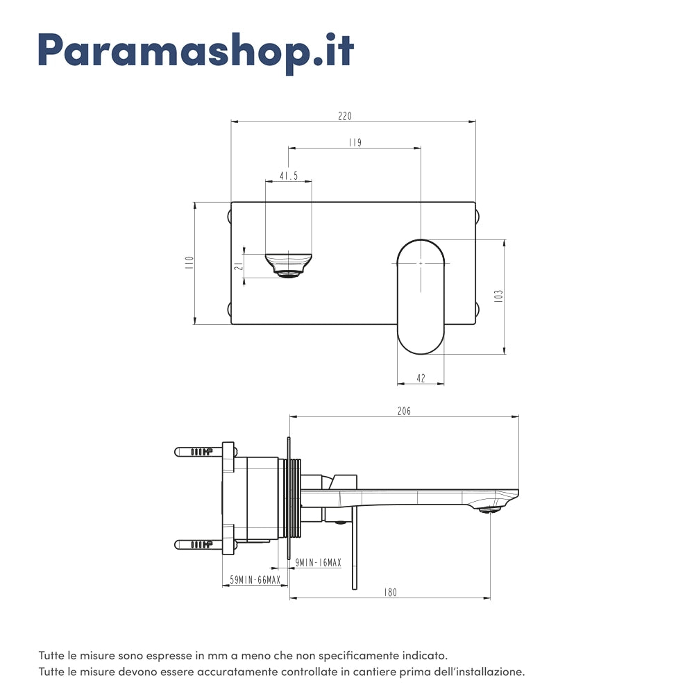 Miscelatore lavabo ad incasso cromato | Kerry