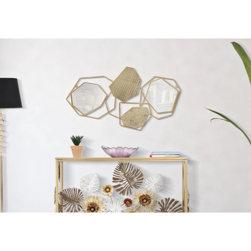 Specchio con Cornice VKH501, Oro, Metallo, 91x4x52 cm