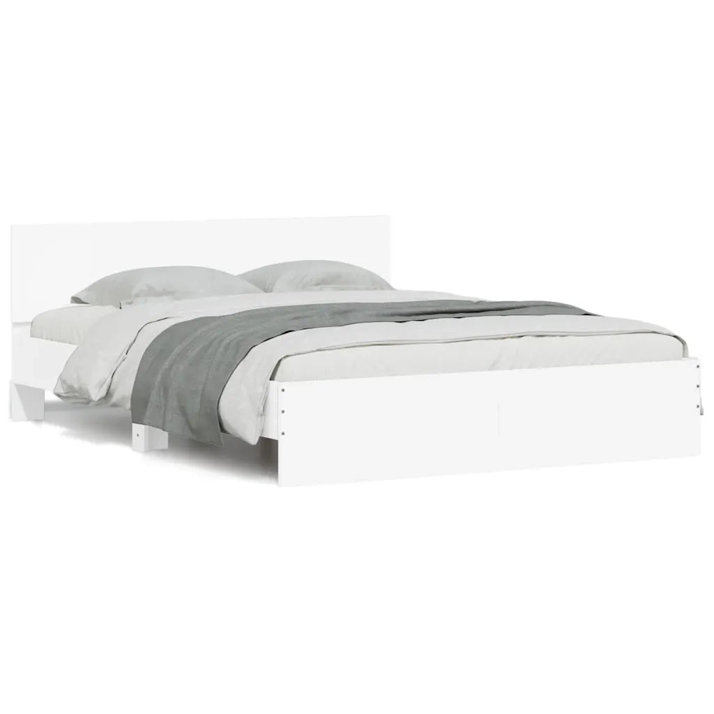 Giroletto con Testiera e LED Bianco 150x200 cm 3207602