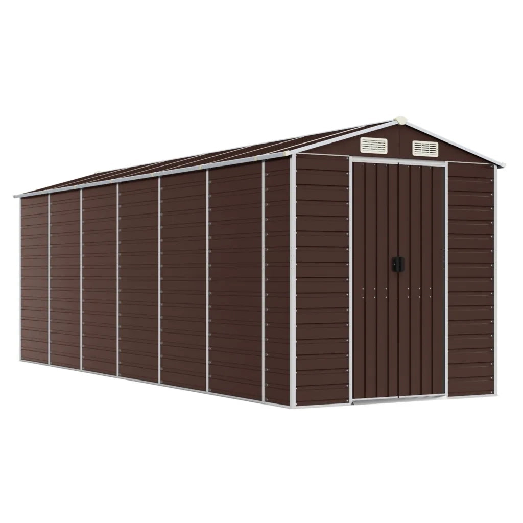 Casetta da giardino marrone 191x555x198 cm in acciaio zincato 3188269