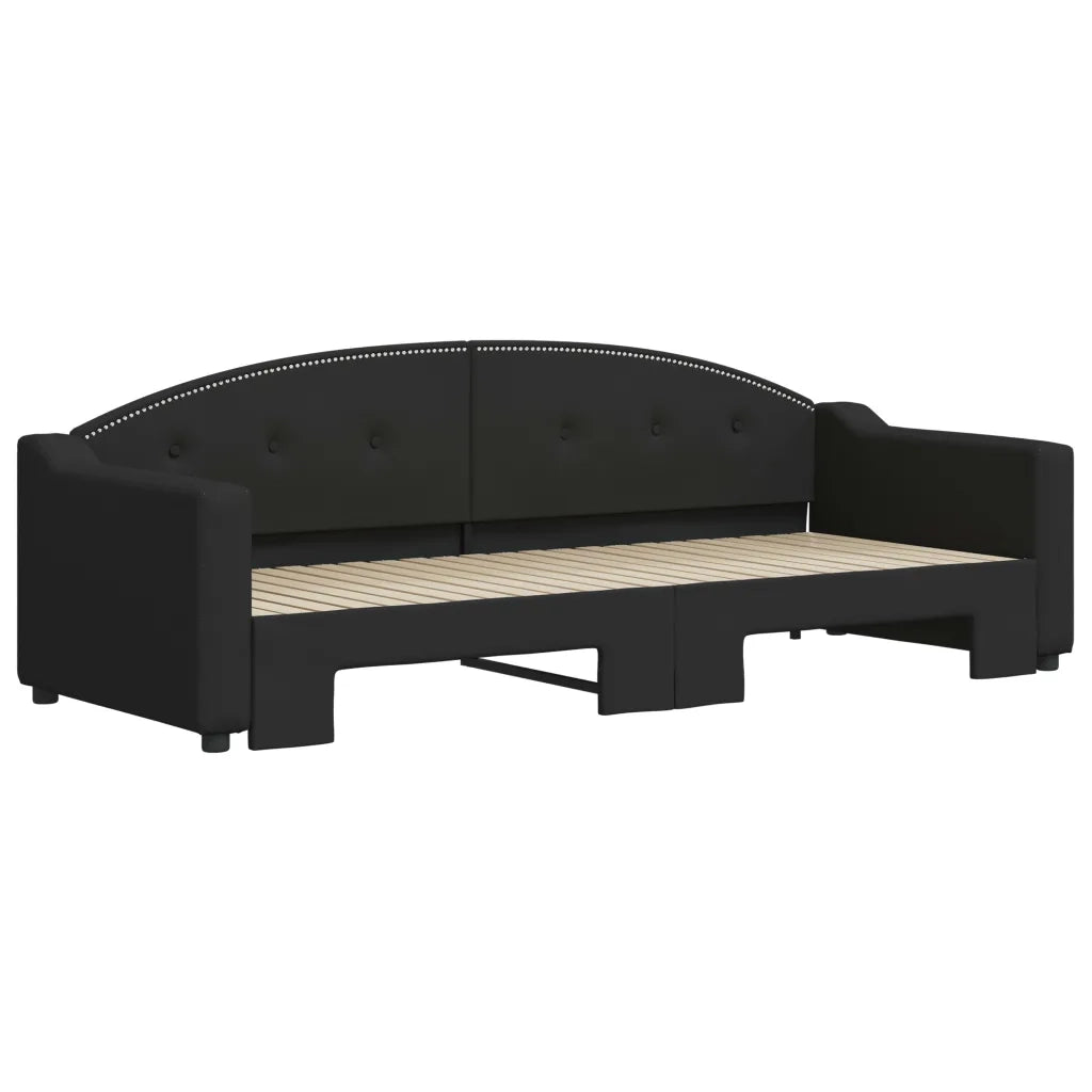 Divano letto | Sof¨¤ letto | Letto singolo Estraibile Nero 80x200 Tessuto