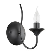 Applique parete minimal nera candela 1xE14 10W Unity Alfa