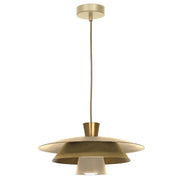Lampada a sospensione Plato oro-beige Ø34 E27 Luminex