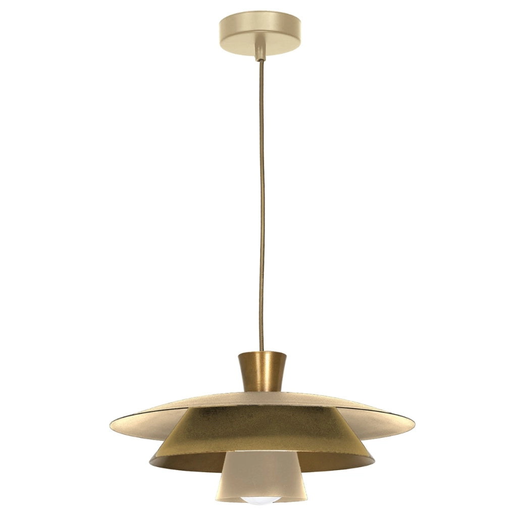 Lampada a sospensione Plato oro-beige Ø34 E27 Luminex
