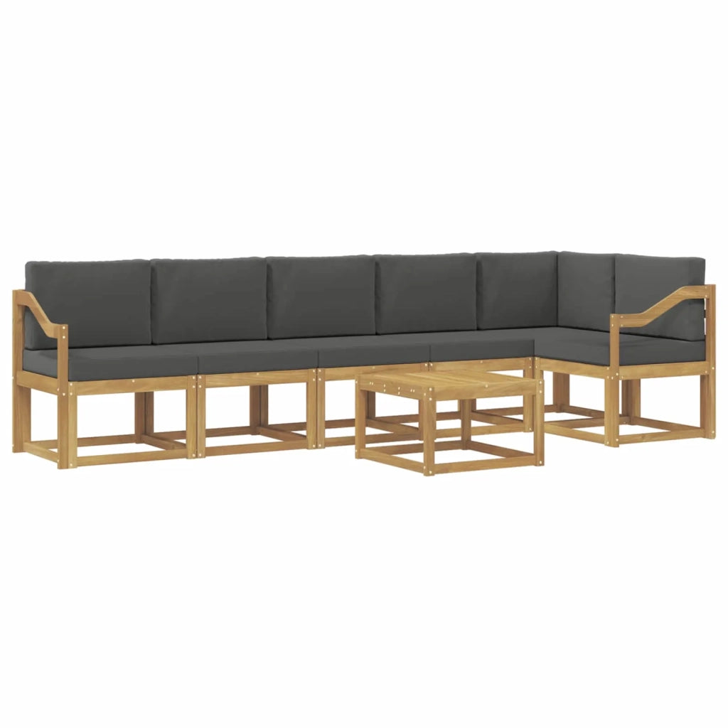 Set di divani da esterno 7 pz Bianco e Antracite Poliestere 3387751