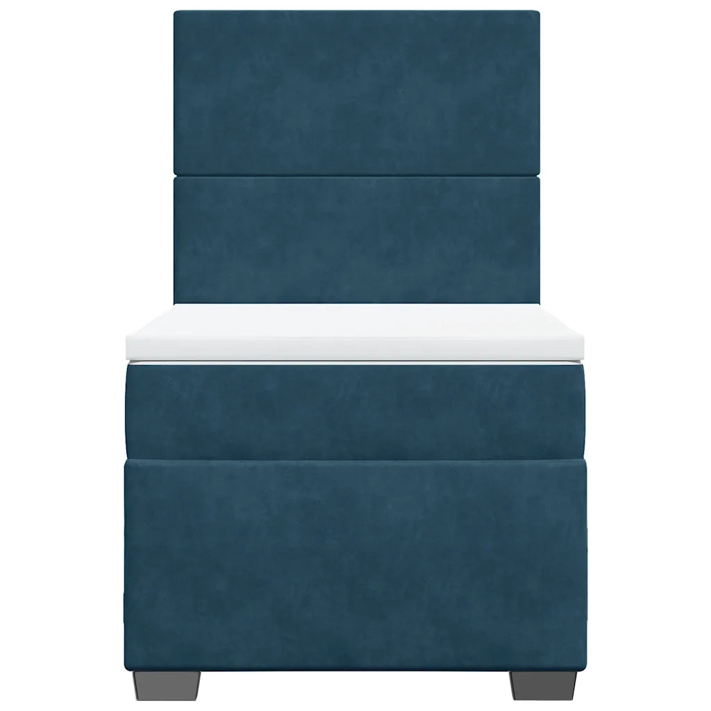 Giroletto a Molle con Materasso Blu 90x190 cm in Velluto 3290784