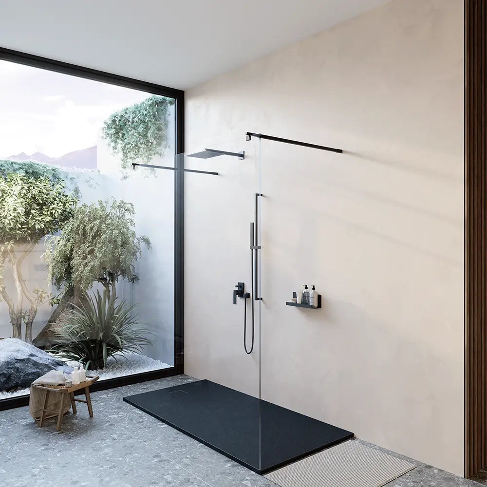 Piatto doccia 80x170 cm colore nero effetto pietra | Samos