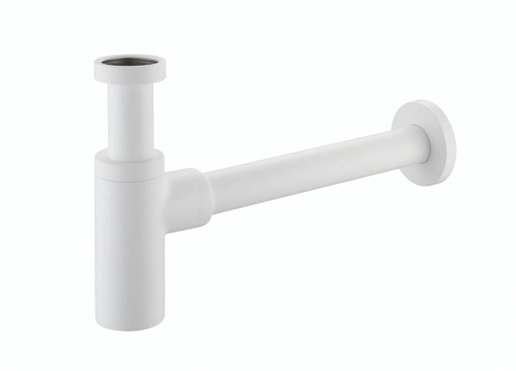 Sifone di scarico d'arredo in ottone per lavabo VENUS - Bianco Opaco