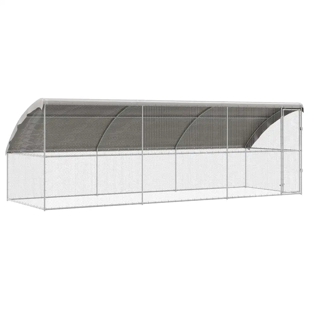 Gabbia per polli 3 pcs Argento 600 x 200 x 198,5 cm