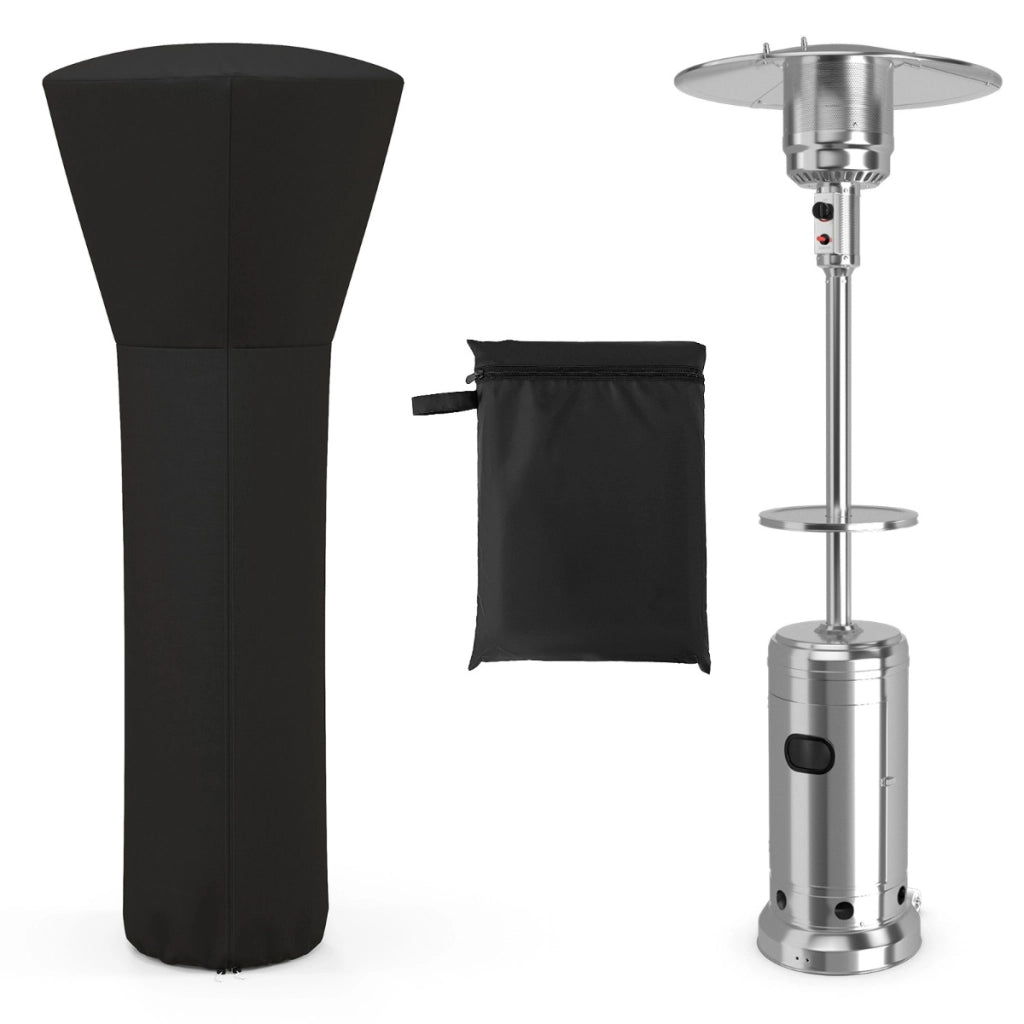 Copertura per riscaldatore da patio con cerniera e borsa per trasporto, Copertura per riscaldatore a propano da esterno Nero-Stufe a fungo