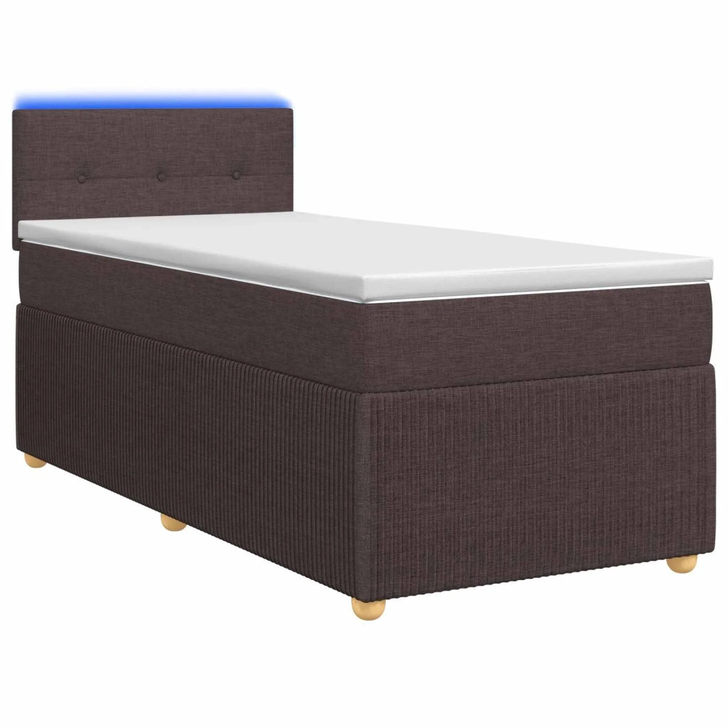 Letto box spring con materasso Marrone Scuro 100 x 200 cm 3452865