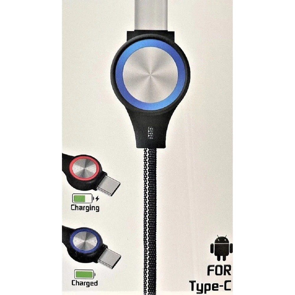 Trade Shop - Cavo Di Ricarica Rapida Per Android Attacco Type-c A Usb 2.0 Con Luce 1mt Q-t51b -