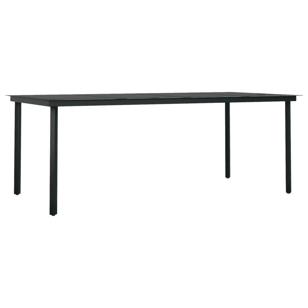 Set da Pranzo da Giardino 9 pz con Cuscini Nero e Grigio 3099364