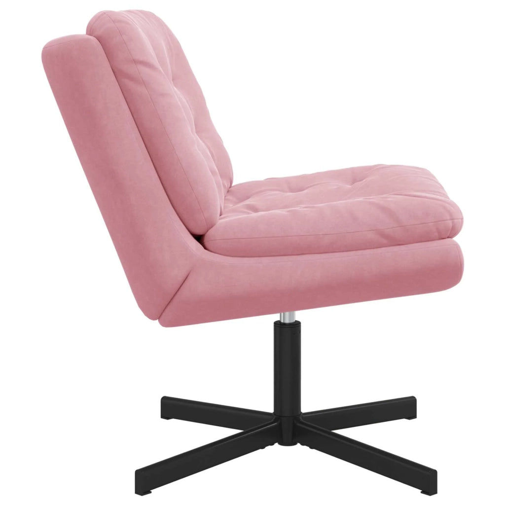 Poltrona Relax con Base Girevole Rosa 63 x 75 x 76 cm Velluto 42007363