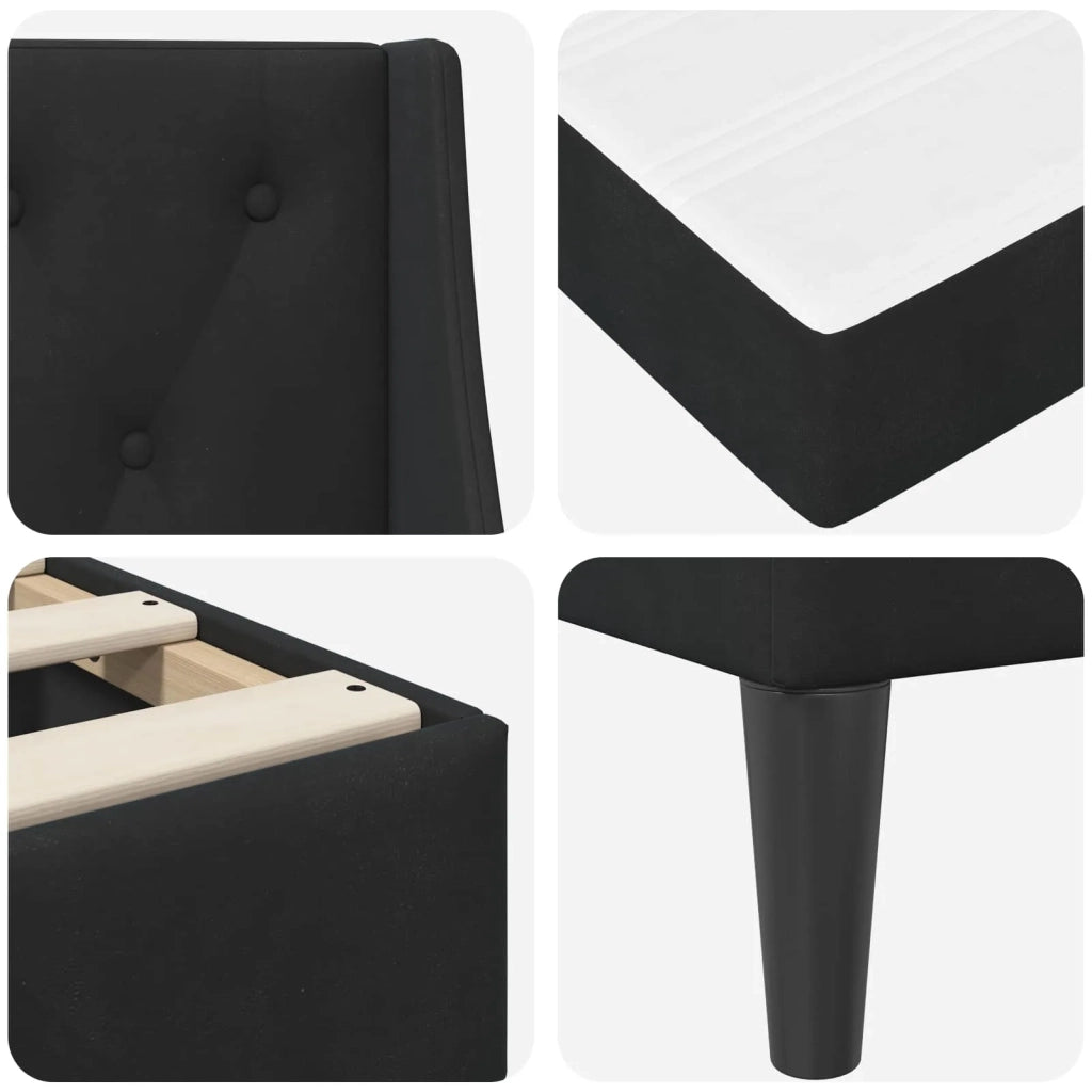 Struttura letto con materasso Nero 80 x 200 cm Velluto 3414763