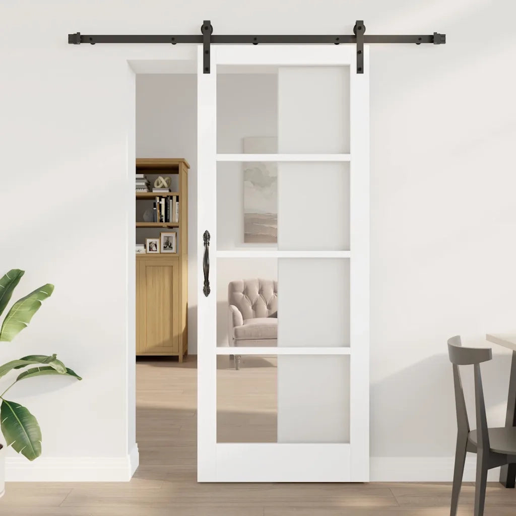 Porta scorrevole ORKDAL Bianco e Nero 83 x 211 cm 3331832