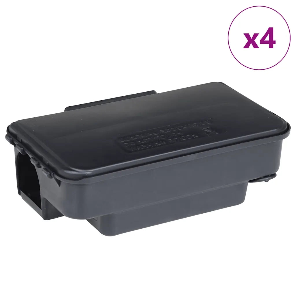 Trappole per Topi 4 pz Nere 22x12,5x7,5 cm 4106484
