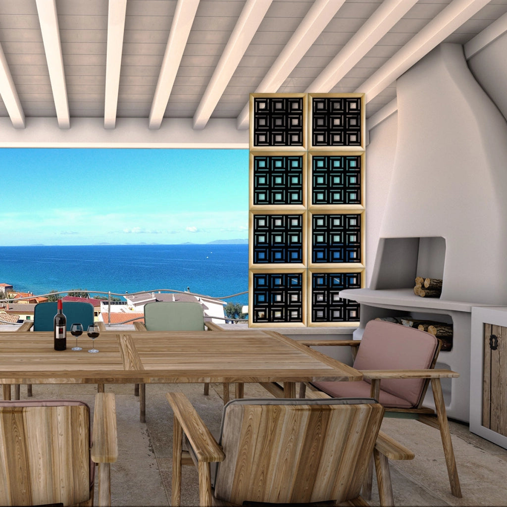 4SIDES - Moduli Decorativi in Legno e PVC Colore: nero, Misura: 48x48 cm