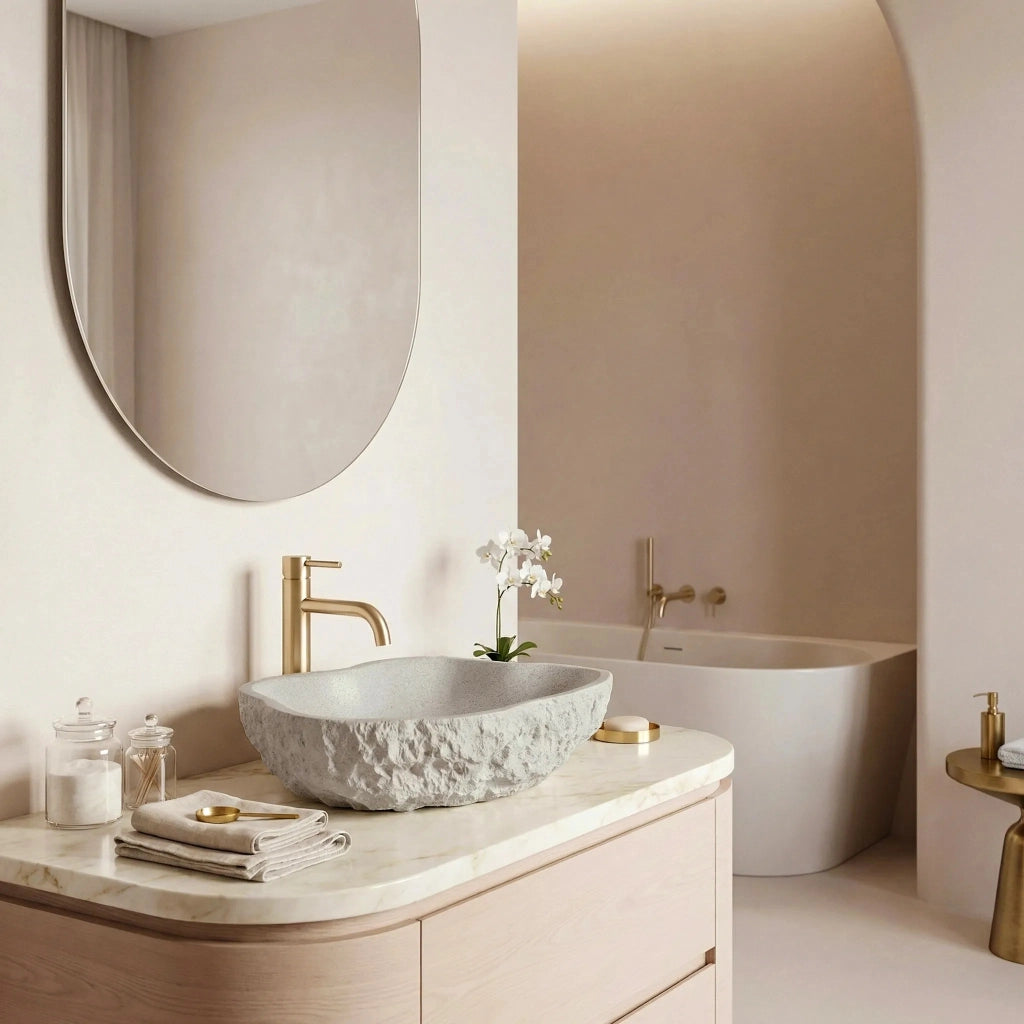 Lavabo Da Appoggio Rea Isla Greige