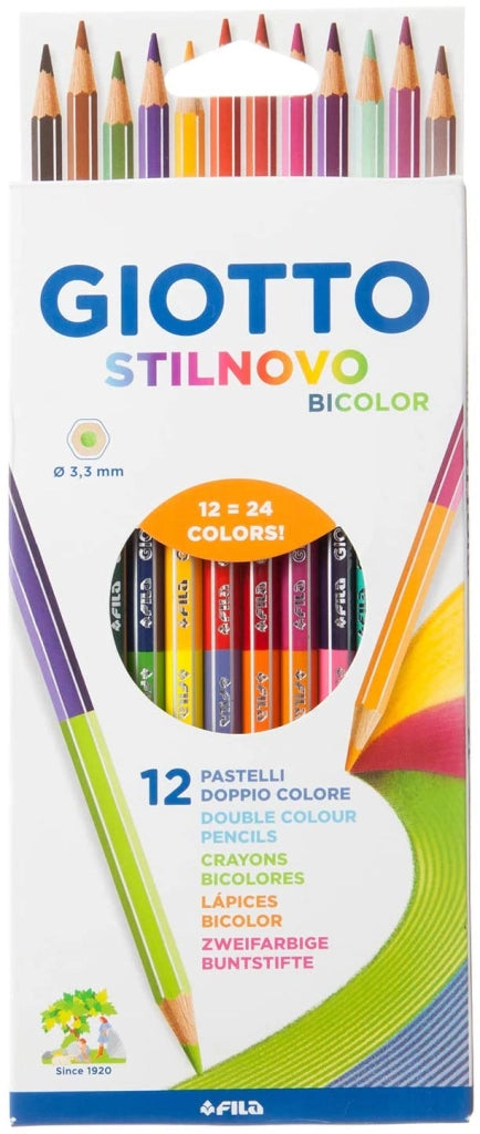 GIOTTO STILNOVO PASTELLI COLORATI 12 MATITE BICOLOR