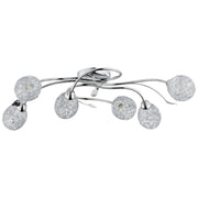Plafoniera Orlean glamour cromata 6 luci cristallo E14 Alfa