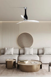 FARO Ventilatore da soffitto industriale con motore DC 6 velocita e funzione inversa telecomando incluso per ambienti 13-176 m² Acciaio e vetro Nero brillante-Trasparente FARO-32002