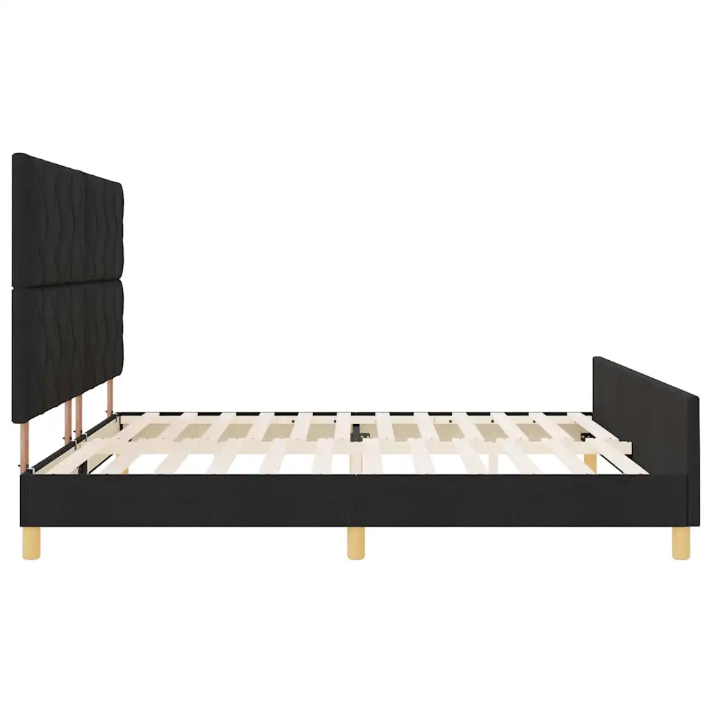 Struttura del letto con testiera Nero 200 x 200 cm Tessuto 3344832