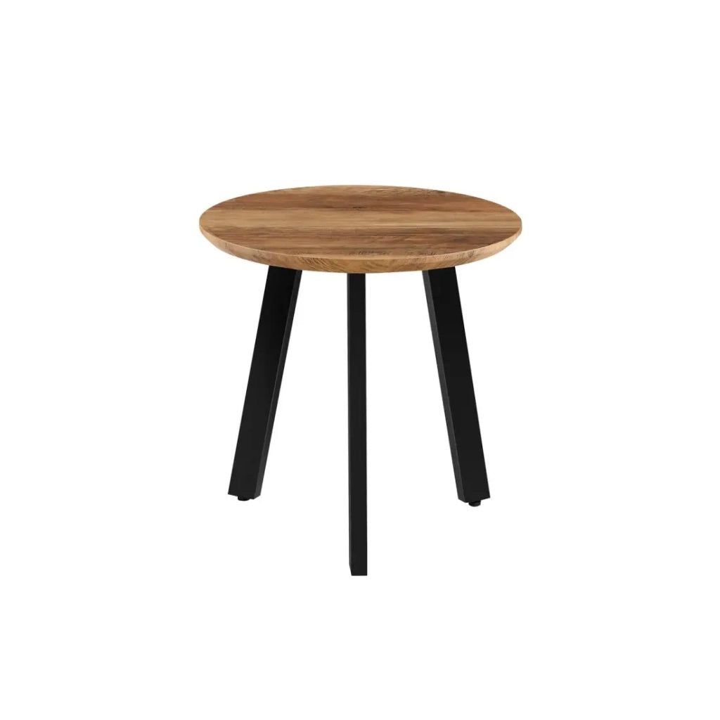 Set di 2 tavolini TUNIS - Colore legno di mango - MDF & metallo - Stile industriale e armonioso