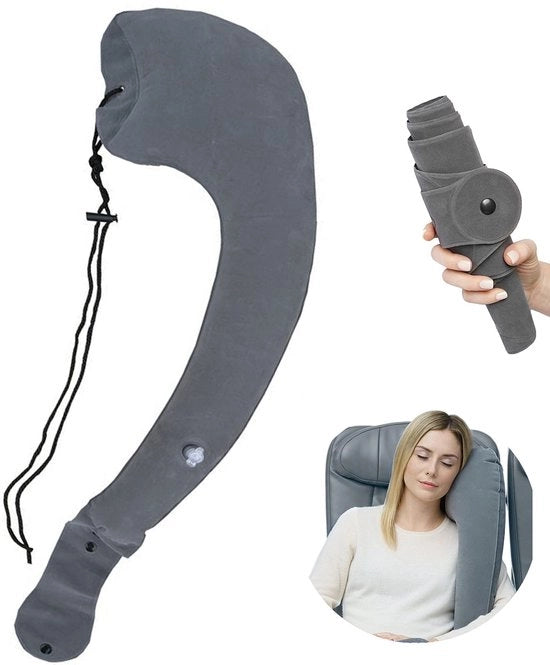 Cuscino per il collo auto - cuscino gonfiabile per auto, treno, uso domestico