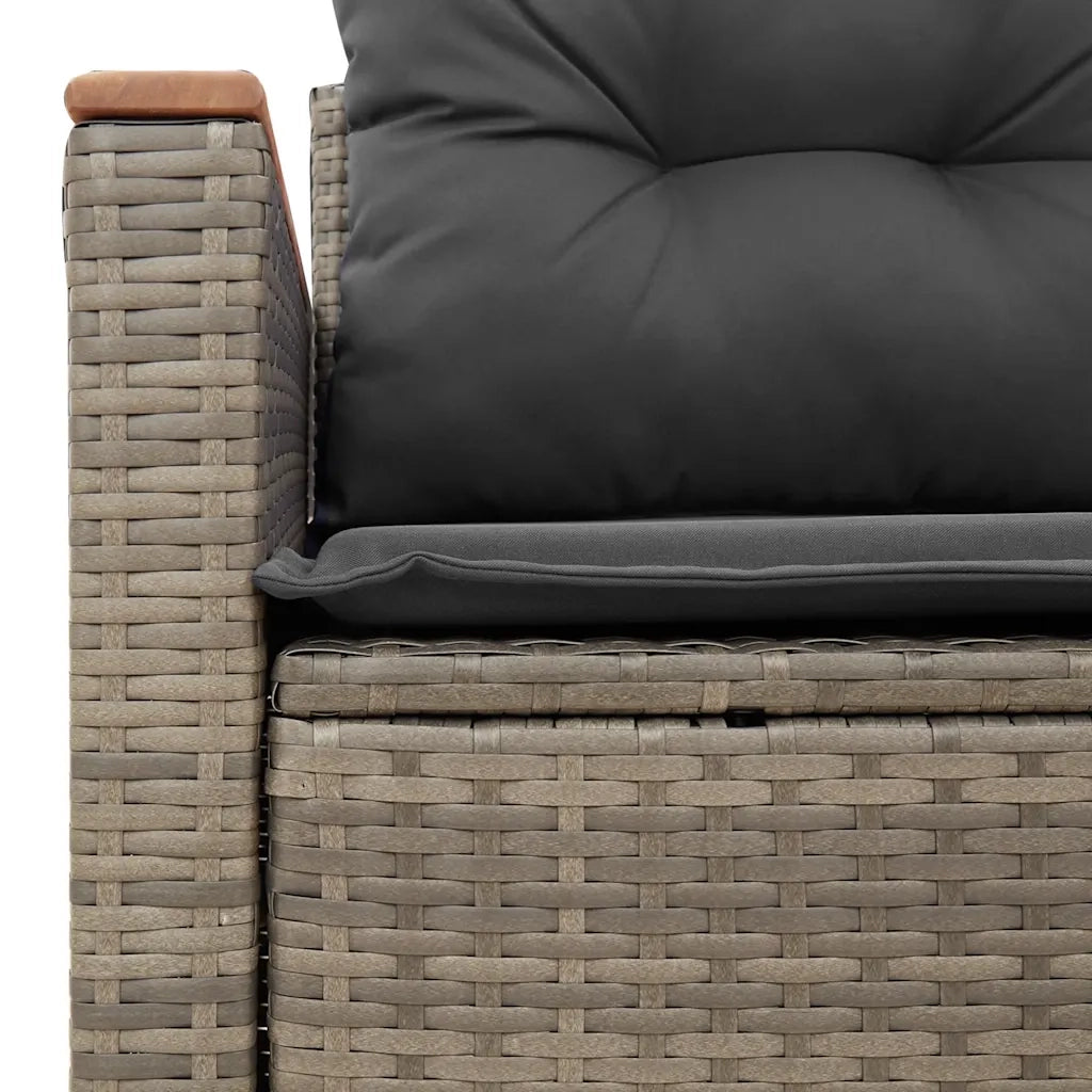 Divano da Giardino con Cuscini 2 Posti Grigio in Polyrattan 366128