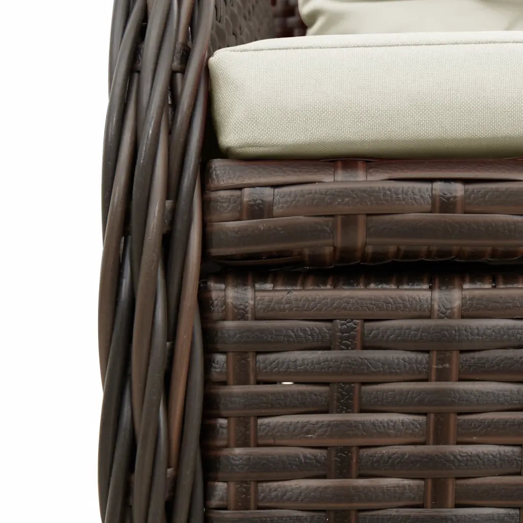 Set da Pranzo da Giardino 5pz con Cuscini in Polyrattan Marrone 3262850