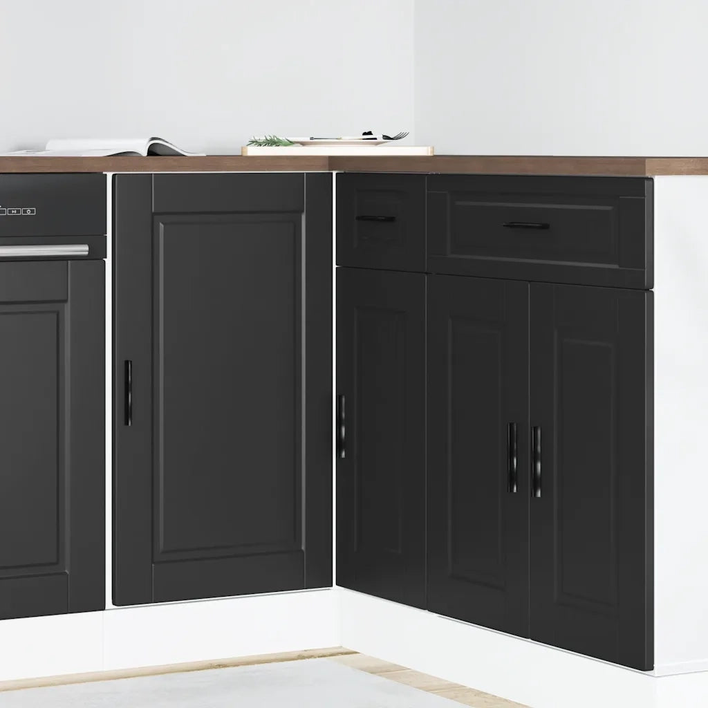 Mobiletto da cucina "Porto" nero in legno ingegnerizzato 854299