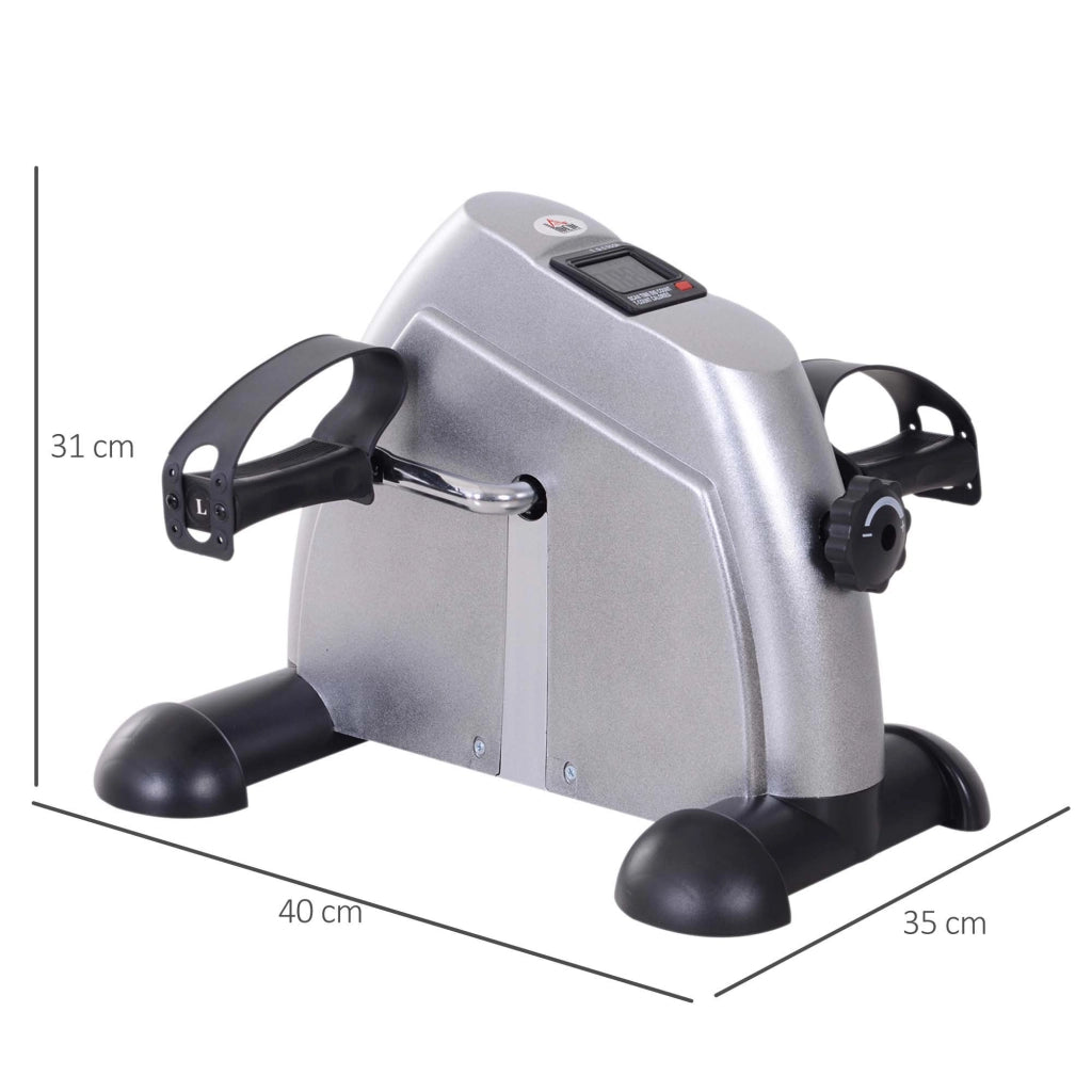 Mini Pedaliera da Allenamento ¨C Xylo ¨C LCD, Resistenza Regolabile, 35x40x31cm, Argento