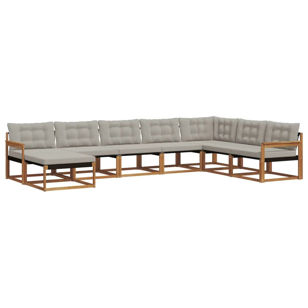 Set di divani da esterno 8 pcs Grigio Naturale e Chiaro 3369738