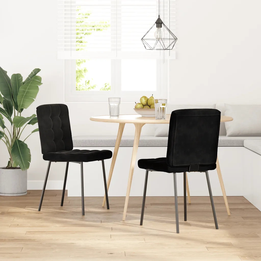 Sedie da Pranzo 2 pz Nere in Velluto 4101086