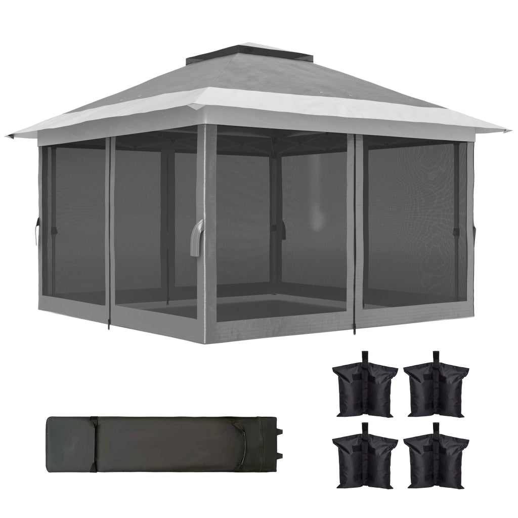 Gazebo Pieghevole ¨C Minimal ¨C Grigio 3.6x3.6 m