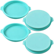 Forma per torta 8"/20 cm - Silicone - Multifunzionale - 4 confezioni - Smalto antiaderente - Resistente a temperature - Verde chiaro - Forma per torta