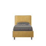 BS COM Letto singolo contenitore imbottito 80x200 microfibra ocra