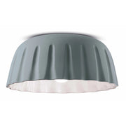 Plafoniera Grande Vintage Decò Madame Gres Ceramica Grigio Tele 1 Luce E27